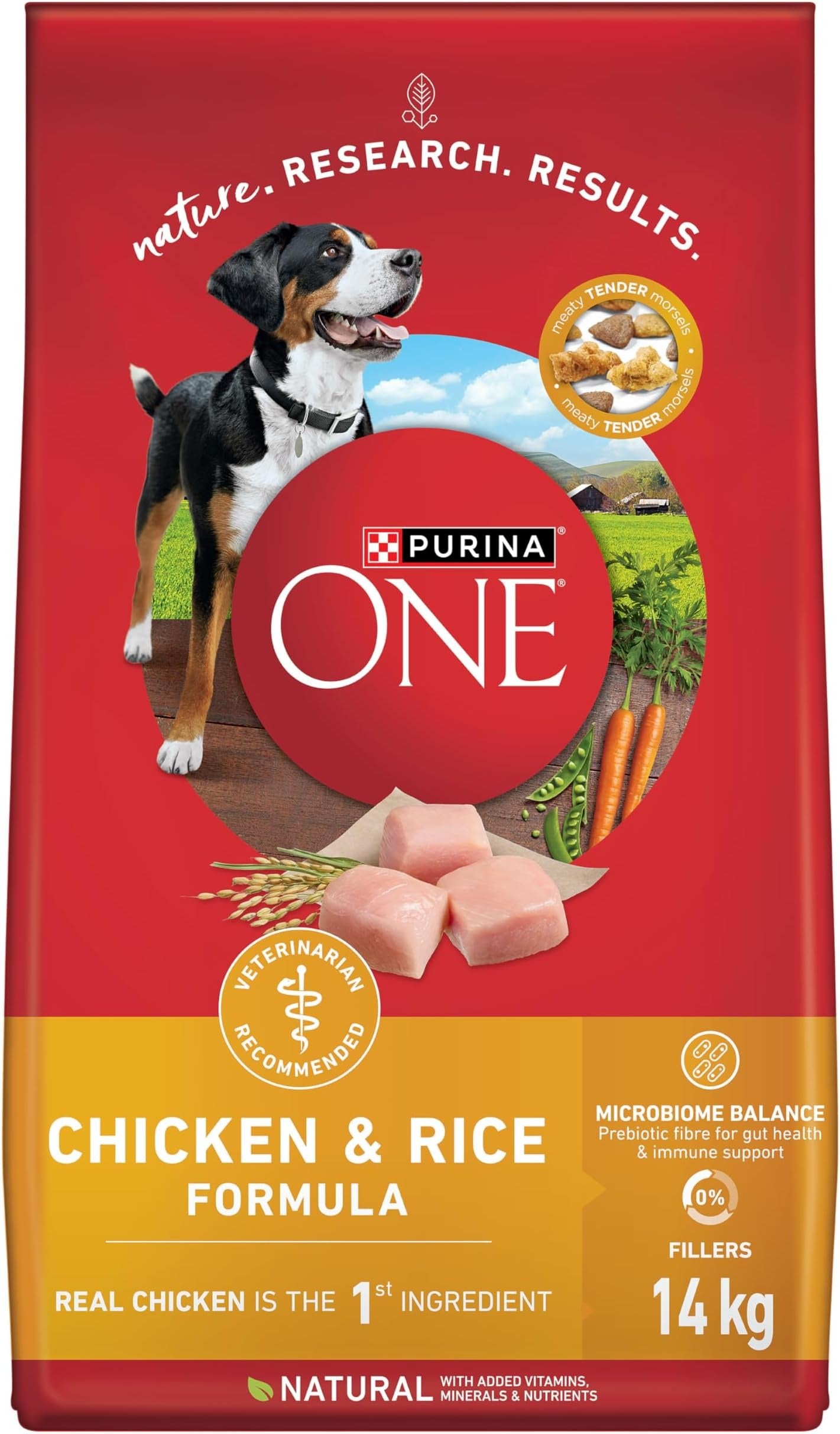 Purina ONE Dry Dog Food, Chicken & Rice - 14 kg Bag