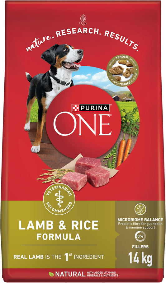 Purina ONE Dry Dog Food, Lamb & Rice - 14 kg Bag
